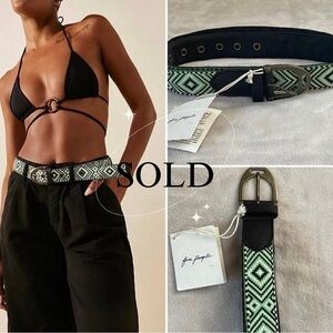 SOLD | Free People Moving to Mars Green Multi Printed Belt - SOLD